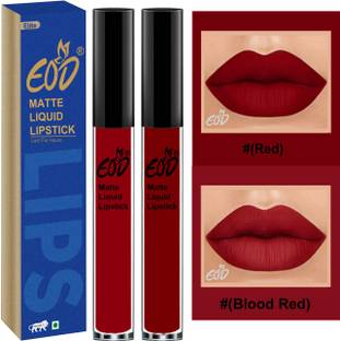 EOD Elite Collection Long Lasting Waterproof 100% Vegan Made in India Matte Liquid Lipstick Combo of 2 Lip Gloss Set no 121