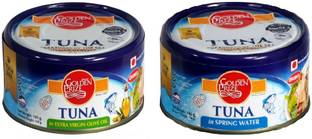 Golden Prize Tuna in Extra Vigin Olive Oil and Tuna in Springwater (2 x 185gms Each) Slices