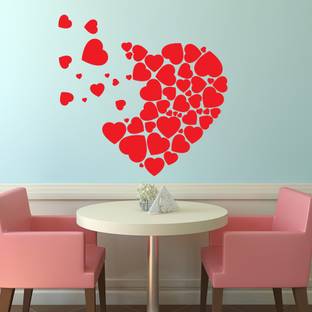Sahaj Décor Vinyl Minimal Art Red Wallpaper