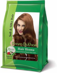 Prem Dulhan Henna Based Hair Color Net qty 125g each Pack (Natural Brown - Pack of 4) , Natural Brown
