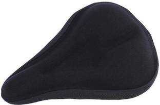 AlexVyan Stylish Black Soft Gel Silicone Cushion Saddle Pad Bicycle Seat Cover Free Size Bicycle Seat Cover Free Size