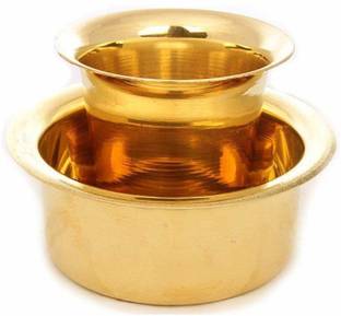 COPPER KITCHEN Pack of 2 Brass Brass Dabara Set