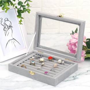 BUCKETLIST vb1 FUNCTIONAL DESIGN: The sleek jewellery tray can be used to store rings and earrings. 8 slots helps to find you jewellery instantly and put your look together quickly.This Jewellery Display Case is constructed with sturdy composite board wrapped in premium velvet fabric with 8 individual compartments which gives it a stylish look and makes it stand out amongst the other jewellery boxes., MULTI FUNCTION: A good gift for girl and ladies,for birthdays, graduations, mother's day, valentines day, anniversary, Christmas or any other occasion Vanity Box