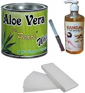 PMPEARL Wax for Hair Removal + 90 Wax Strips with After Wax Gel & Wax Knife Wax