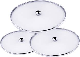 CELONA Stainless Steel Food Net Cover Set, 3-Pieces, ( 8, 9, 10inc. ) silver 8 inch, 9 inch, 10 inch Lid, Pack of 3