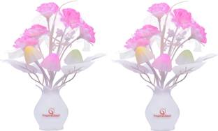 InspireCloud auto ON/Off Sensor Mushroom Shape LED Night lamp with Multicolor Light Illuminated and Flowers - Pack of 2 Night Lamp