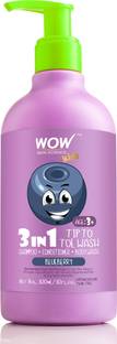 WOW SKIN SCIENCE Kids 3 in 1 Head to Toe Wash - Blueberry - 300 mL