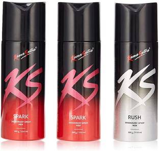 KS RUSH Body Spray - For Men & Women (450 ml, Pack of 3) Body Spray  -  For Men & Women
