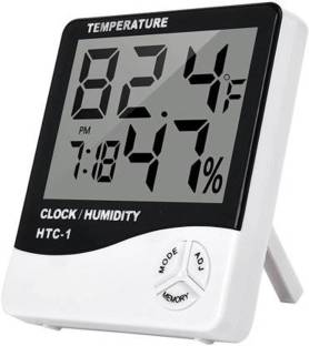APTECHDEALS HTC-1 HTC-1 Digital Hygrometer Thermometer Humidity Meter With Clock LCD Display Thermometer