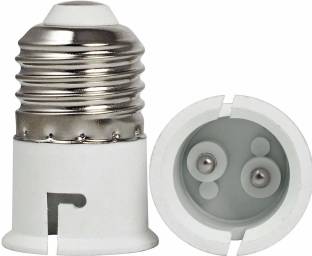 BOOSTY E27 to B22 Screw Base Socket Plastic Lamp Holder Light Bulb Adapter (White...Pack of 2) Plastic Light Socket