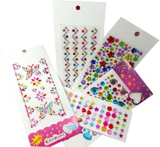 MAJESTIC BASKET Multi Colour Shining Stone Crystal Studs/ Stickers for Art & Craft, Decoration, Project Work Etc