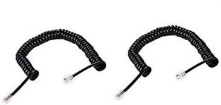 RIVER FOX Mono Audio Cable 2 m 6.5ft/2m Telephone Receiver Extension Coil Cable Cord pack of 2