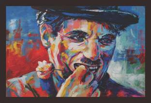 Mad Masters Charlie Chaplin Framed Painting Oil 12 inch x 18 inch Painting