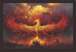 Mad Masters Phoenix Bird Oil 12 inch x 18 inch Painting