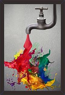 Mad Masters Tap of Colors Framed Painting (Wood, 18 inch x 12 inch, Textured UV Reprint)(Mad R1 1336) Oil 18 inch x 12 inch Painting