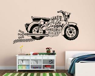 Wallzone Bullet Bike Large Vinyl Wallsticker (85 cm x 45 cm)