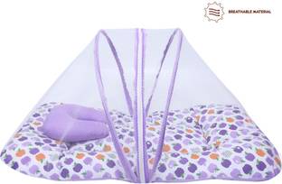 Miss & Chief by Flipkart Baby Mosquito Net With Mattress Polycotton Baby Mattress Apple & Polka Dots Print