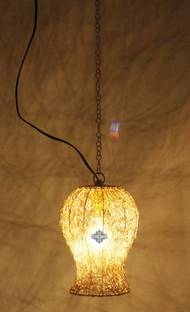 IndianArtVilla Hanging Designer Lamp With Chain ,Diwali Home Decor, Gift item, 5" Inch Pendant Lamp Ceiling Lamp