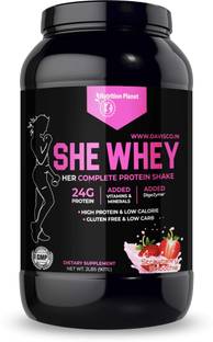 Nutrition Planet She Whey With Added, Strawberry Smoothie, 2 lbs Whey Protein