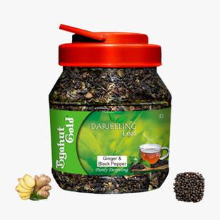Byahut Gold Ginger & Black Pepper Darjeeling Leaf Ginger, Black Pepper Green Tea Mason Jar