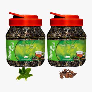 Byahut Gold Tulsi & Cloves Combo Darjeeling Leaf Tulsi, Cloves Green Tea Mason Jar