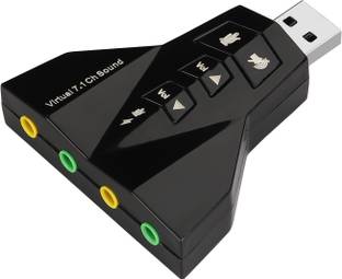 Flipkart SmartBuy Aeroplane/Rocket-Shaped Virtual 7.1 Channel USB Adapter (Double USB Microphone, USB Headset) Supports 3D Sound, Sound Card