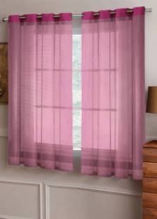 Flipkart SmartBuy 152 cm (5 ft) Window Tissue Transparent Curtain (Pack Of 2)