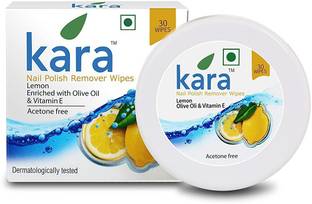 KARA Nail Polish Remover With Vitamin Removes Nail Polish, Lemon (30 Pulls) x ( Pack Of 2 )