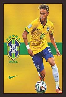 Mad Masters Neymar jr 1 Piece Wooden Framed Painting |Wall Art | Home Décor | Painting Art | Unique Design | Attractive Frames(Mad 2021) Oil 18 inch x 12 inch Painting