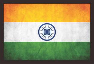 Mad Masters Indian National Flag 1 Piece Wooden Framed Painting |Wall Art | Home DÃ©cor | Painting Art | Unique Design | Attractive Frames(Mad 1964) Oil 12 inch x 18 inch Painting