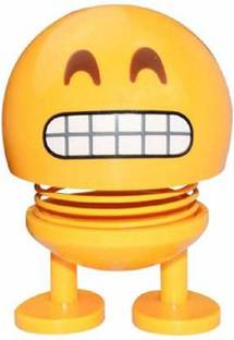 Gwals Smiling Spring Cute & Funny Angry Emoji Bobble Head for Car Dashboard Decorative Showpiece  -  7 cm