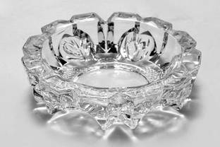 TGOPIT Round Crystal Glass Ashtray, Cigarette Ash Tray for Home Indoor Outdoor Tray