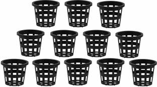 M-Tech Gardens Plastic Hydroponic & Orchid Plant Pot, (4" Diameter x 3" Height) Plant Container Set