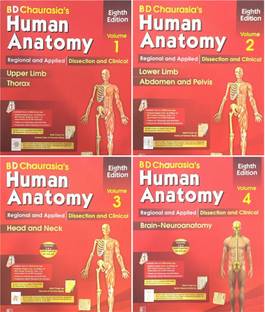 Human Anatomy By B D Chaurasia's 8th Edition(Set Of 4 Books) Vol-1,2,3&4 (Paperback, BD Chaurasia's)