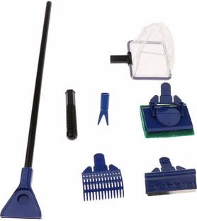 global up 5-in-1 Cleaning Kit Fish Net Gravel Rake Algae Scraper Plant Fork Handle Aquarium Tool