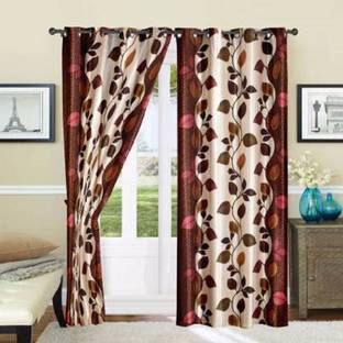 Sehbhagi 274 cm (9 ft) Long Door Polyester Semi Transparent Curtain (Pack Of 2)