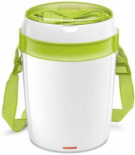 MILTON Stainless Steel Electric Lunch Pack 4 Container,360 ml(Green) 4 Containers Lunch Box