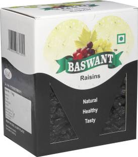 Baswant Jumbo Seedless Black Raisins | Kishmish | Dry Grapes - 1 kg Raisins