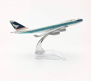 Sage Square 1:300 Cathay Pacific Boeing 747-412 Scale Metal Model Aircraft Highly Detailed Souvenir Model Metal Paper Weights  with Silver