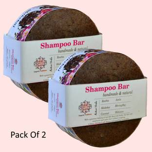PRATHA Shampoo Bar - Pack of 2 - Shikakai, Reetha, Amala, Bhrujngaraj, Coconut Milk, Hibiscus