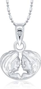 VIGHNAHARTA Zodiac sign GEMINI (Mithun Rashi) Rhodium Alloy Pendant