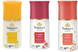 Yardley London English Blossom,Royal Bouquet,London Rose Deodorant Roll-on  -  For Men & Women