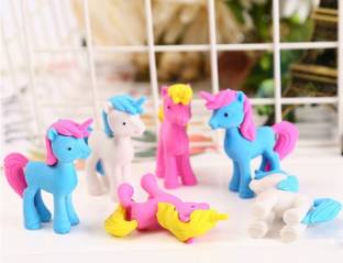 PEPUP Cute Unicorn Shape Erasers (Pack of 10) - Non-Toxic Eraser