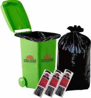 SHALIMAR Premium (Black Jumbo XL) 107 cm x 122 cm (3 Rolls) Jumbo 195-200 L Garbage Bag  Pack Of 30