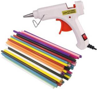 bandook WHITE 20W 20WATT WITH 25 FLUORESCENT STICKS Standard Temperature Corded Glue Gun