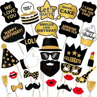 Party Propz Birthday Photo Booth Props 29 Pcs Photo Booth Board