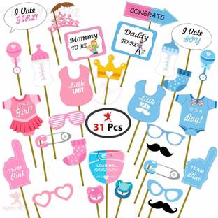 Party Propz Baby Shower Set of 31 Photo Booth Photo Booth Board