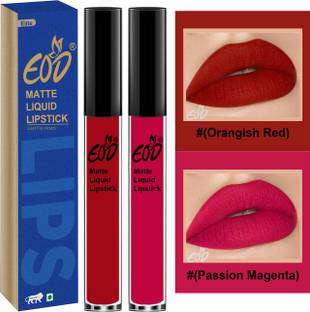 EOD Soft Matte Kiss Proof Vegan Made in India Liquid Lipstick Long Wearing Set of 2 Lip Gloss Set no 03