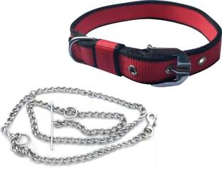 ADIOS GOOD QUALITY DOG CHAIN WITH DOG COLLAR MULTI COLOR Dog Collar & Chain