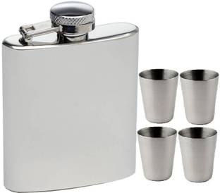 Dynore Hip Flask 7 oz With 4 Shot Glass 5 - Piece Bar Set